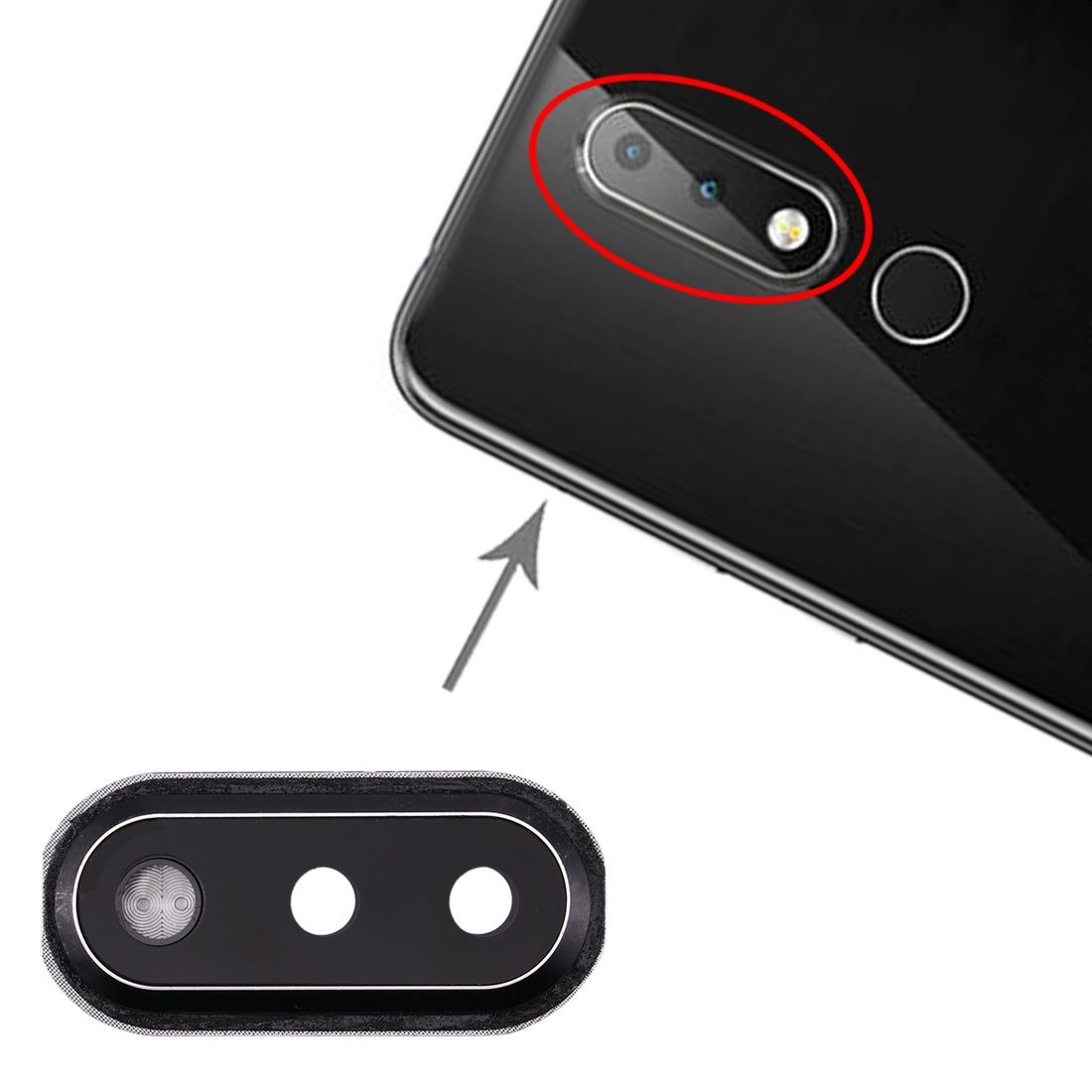 Camera Lens Cover for Nokia X6 Black