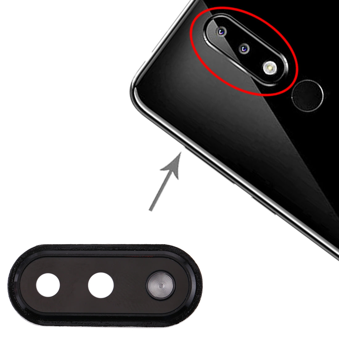 Camera Lens Cover for Nokia X5 Black