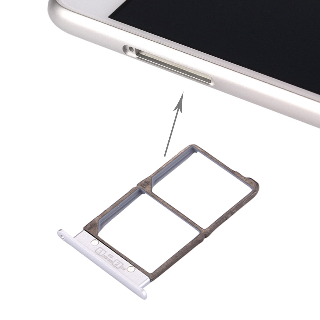 For Lenovo S90 / S90-T / S90-E / S90-U SIM Card Tray Silver