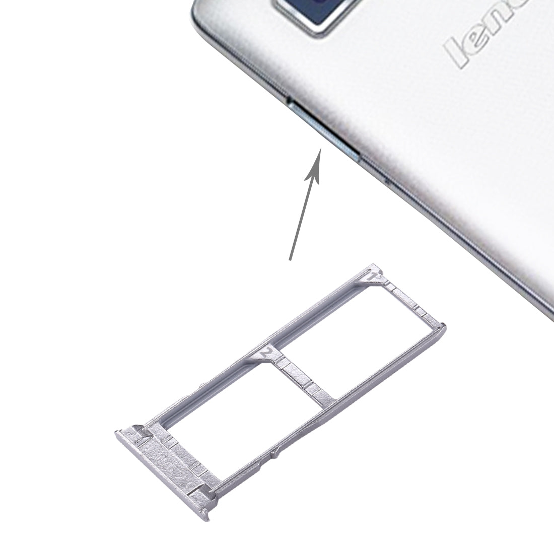 For Lenovo VIBE Z / K910 SIM Card Tray Silver