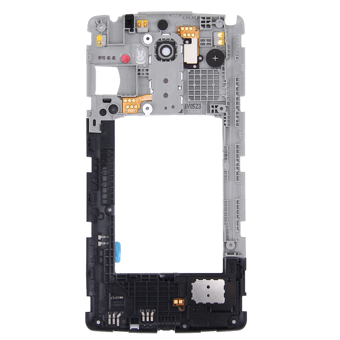 for LG G Stylo / LS770 / H631 & G4 Stylus / H635 Back Plate Housing Camera Lens Panel with Speaker Ringer Buzzer White