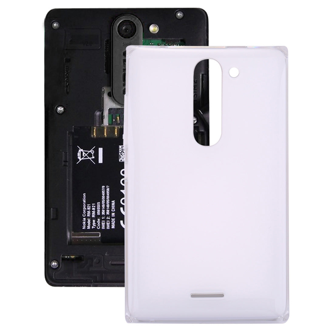 Dual SIM Battery Back Cover for Nokia Asha 502  White
