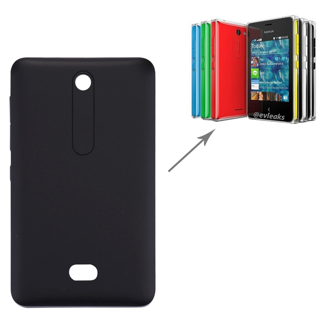 Battery Back Cover for Nokia Asha 501  Black