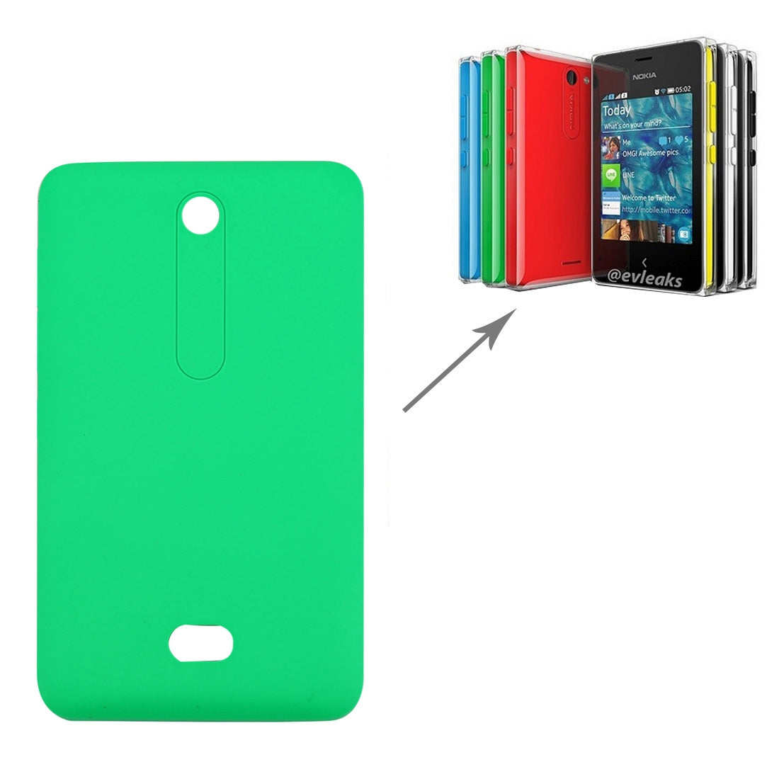 Battery Back Cover for Nokia Asha 501  Green