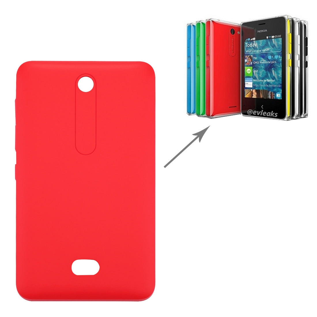 Battery Back Cover for Nokia Asha 501  Red