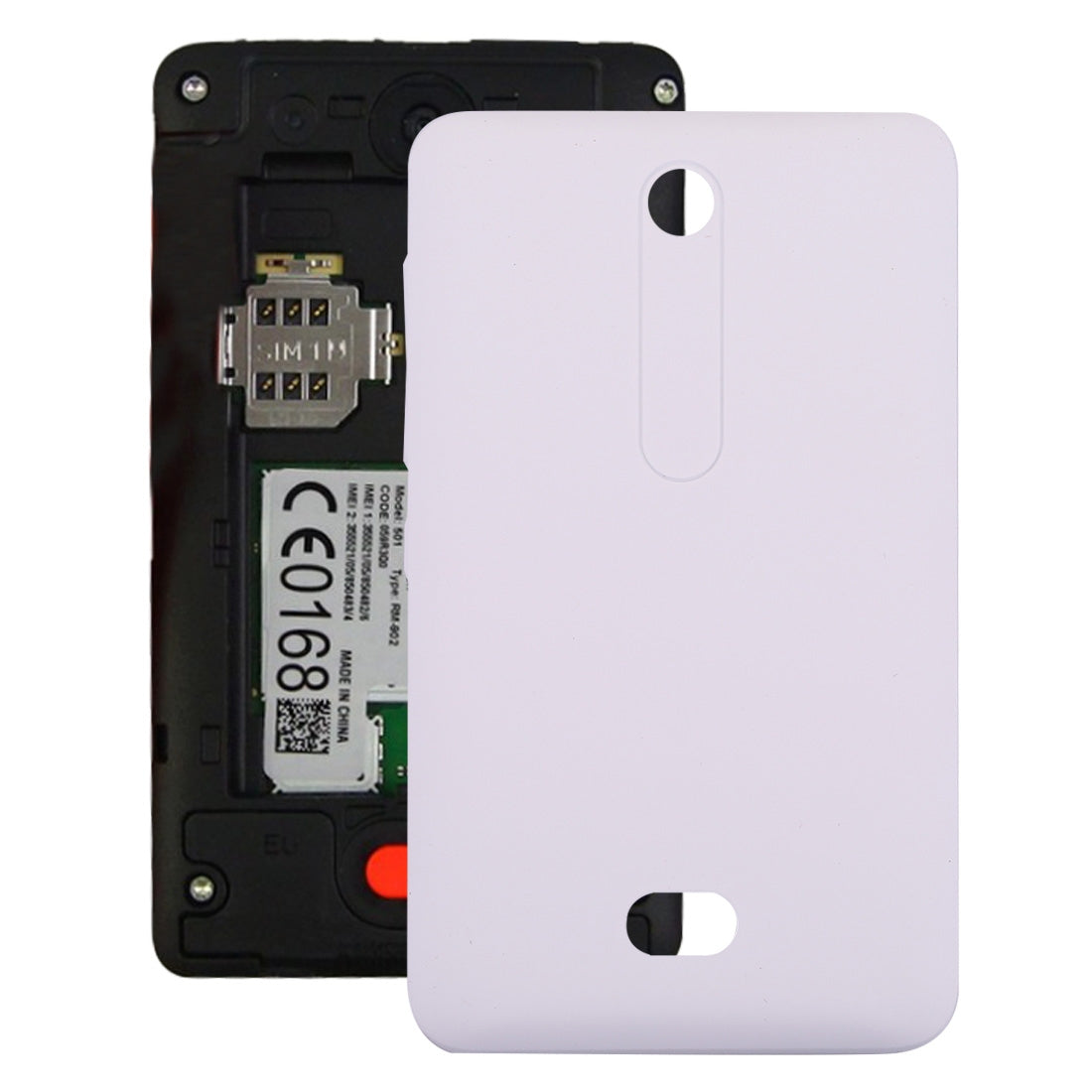 Battery Back Cover for Nokia Asha 501  White