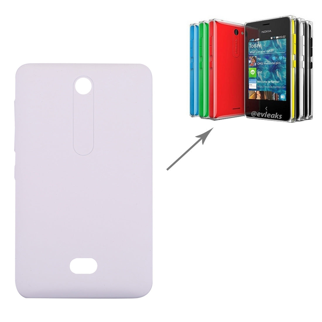 Battery Back Cover for Nokia Asha 501  White