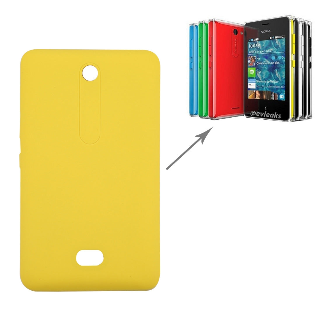 Battery Back Cover for Nokia Asha 501  Yellow