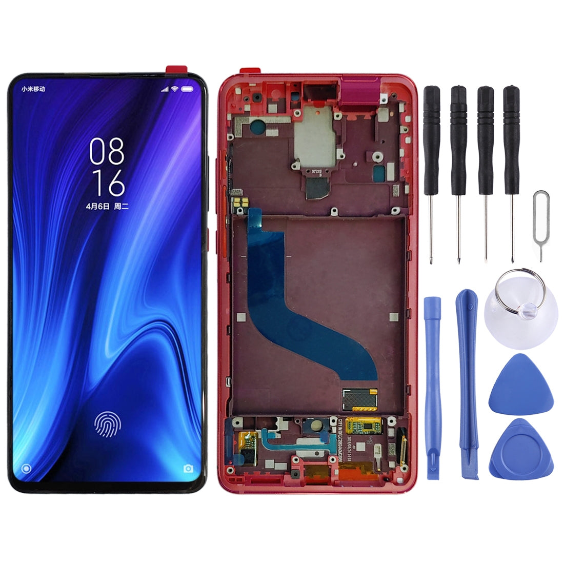 AMOLED LCD Screen for Xiaomi 9T Pro / Redmi K20 Pro / Redmi K20 Digitizer Full Assembly with Frame Red