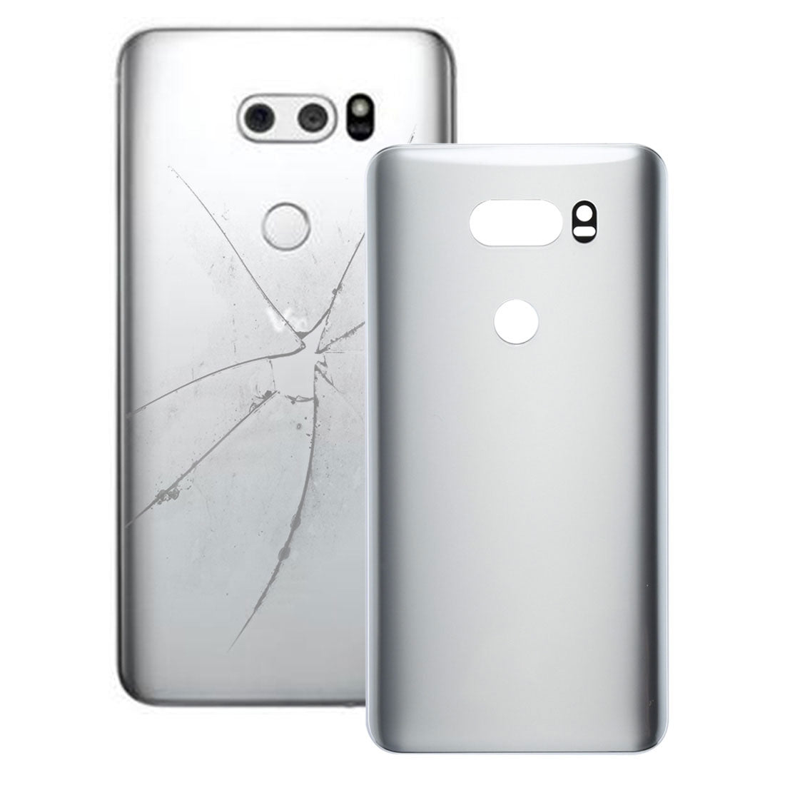 Back Cover with Adhesive for LG V30  Silver