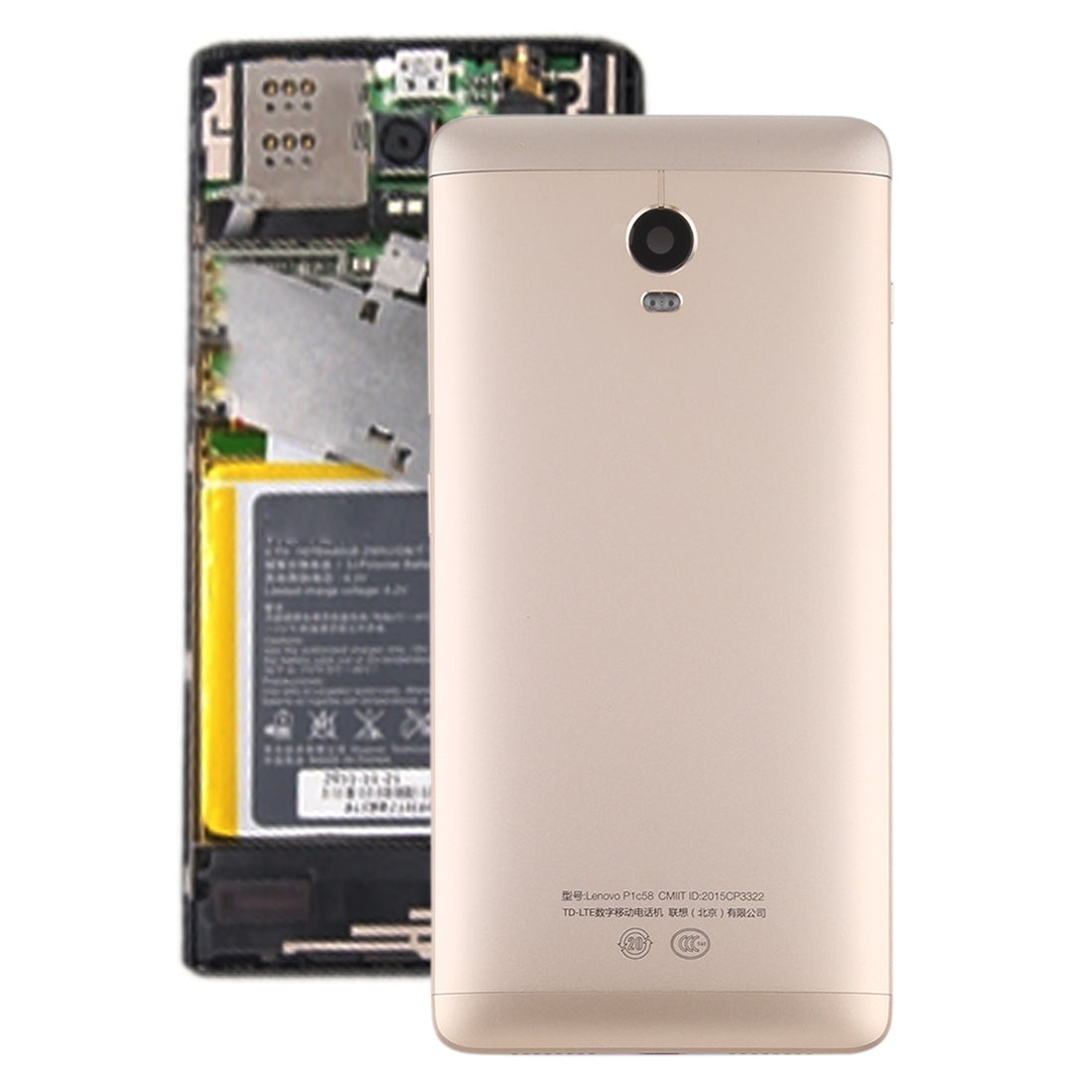 Battery Back Cover with Side Keys for Lenovo Vibe P1 P1c72 P1a42 P1c58 Gold