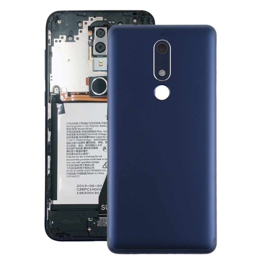 Battery Back Cover for Nokia 5.1 / TA-1061 TA-1075 TA-1076 TA-1088 Blue