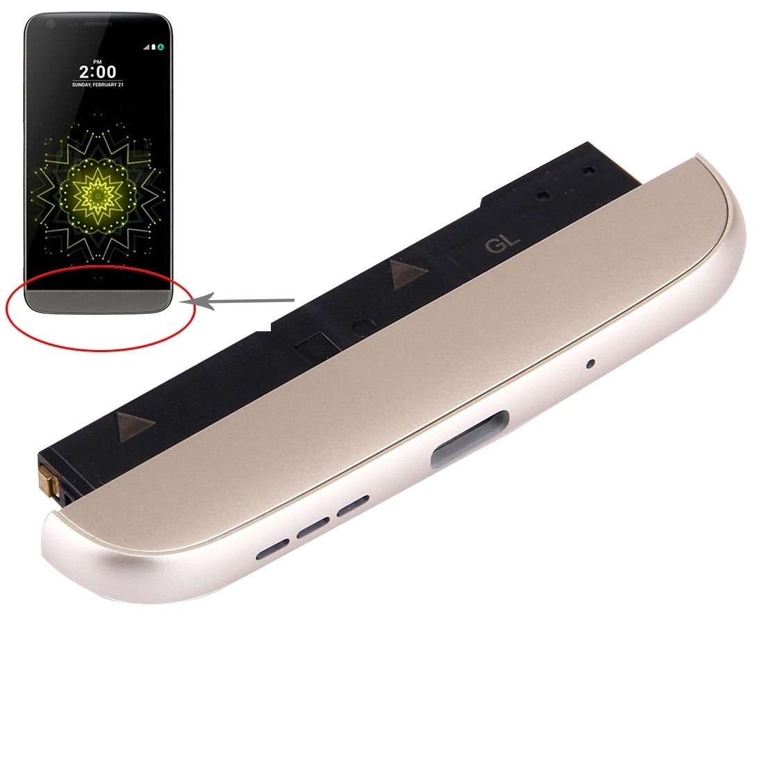 Charging Dock + Microphone + Speaker Ringer Buzzer Module for LG G5 / H820 Gold