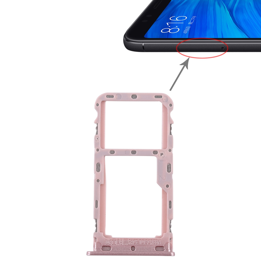 2 SIM Card Tray / Micro SD Card Tray for Xiaomi Redmi 5 Rose Gold