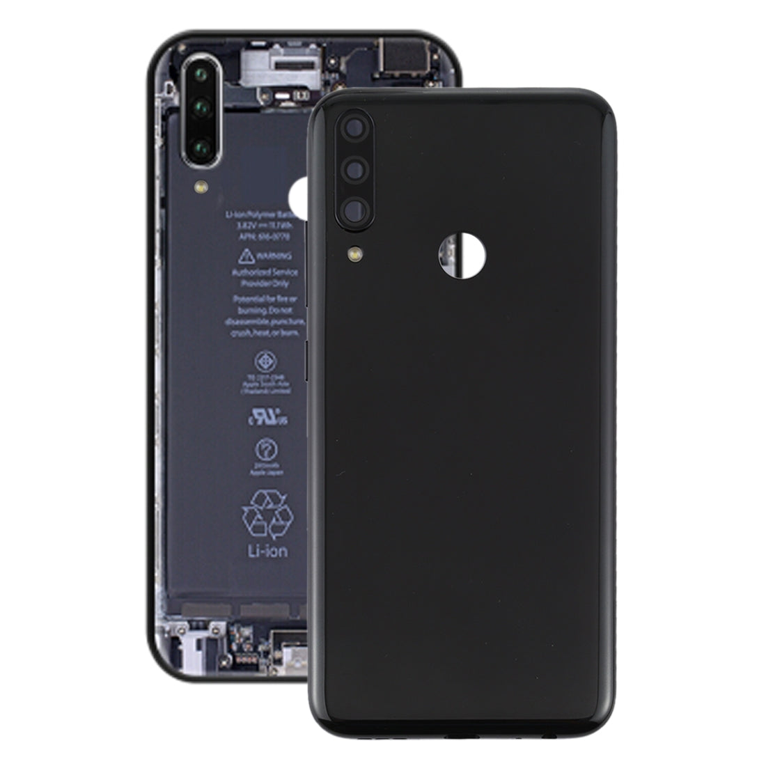 Battery Back Cover with Camera Lens Cover for Lenovo K10 Plus Black