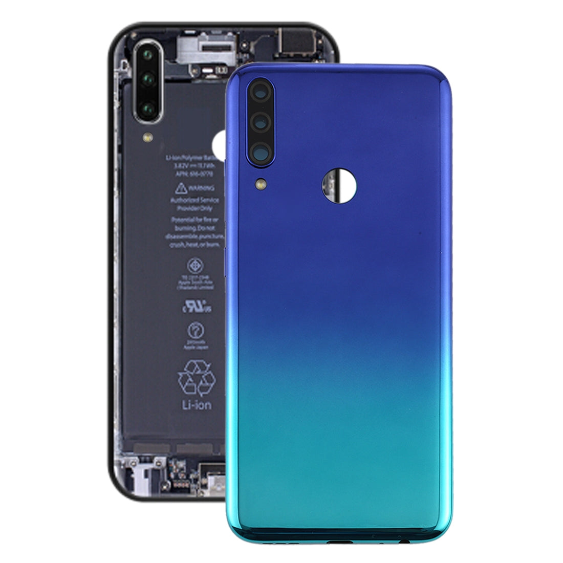 Battery Back Cover with Camera Lens Cover for Lenovo K10 Plus Blue