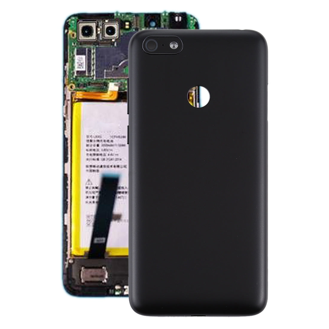 Battery Back Cover with Camera Lens Cover for Lenovo A5 Black