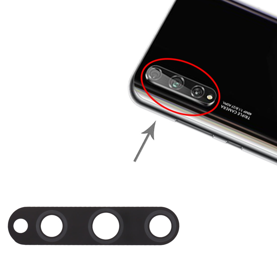 For Huawei Y8p / P Smart S 10pcs Back Camera Lens 