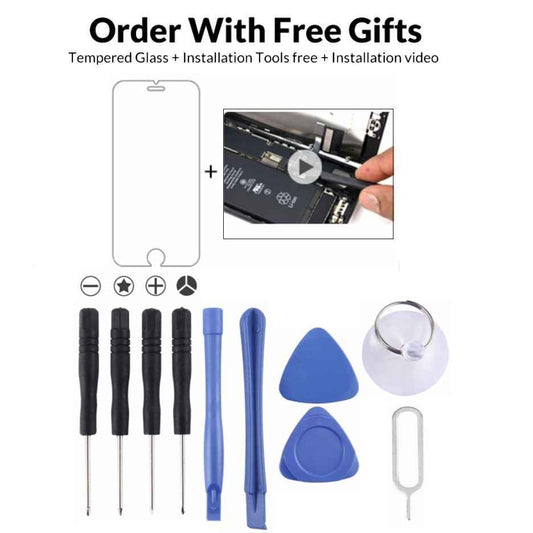 11 in 1 Repair Kits & Gifts  4 x Screwdriver + 2 x Teardown Rods + 2 x Triangle on Thick Slices + 1 x Eject Pin + 1 x Chuck + 1 x Tempered Glass