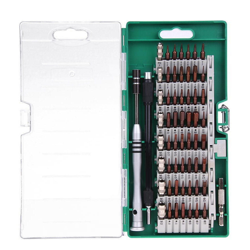 60 in 1 S2 Tool Steel Precision Screwdriver Nutdriver Bit Repair Tools Kit Green