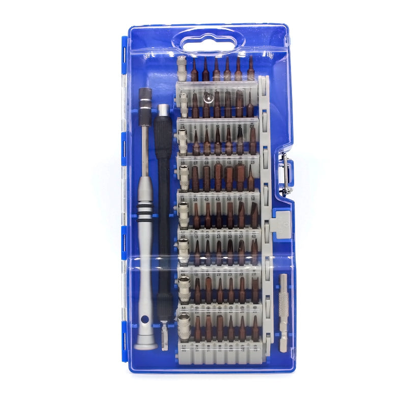 60 in 1 S2 Tool Steel Precision Screwdriver Nutdriver Bit Repair Tools Kit Blue