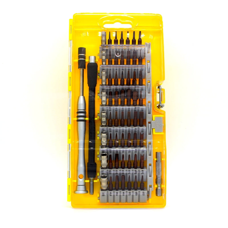 60 in 1 S2 Tool Steel Precision Screwdriver Nutdriver Bit Repair Tools Kit Yellow
