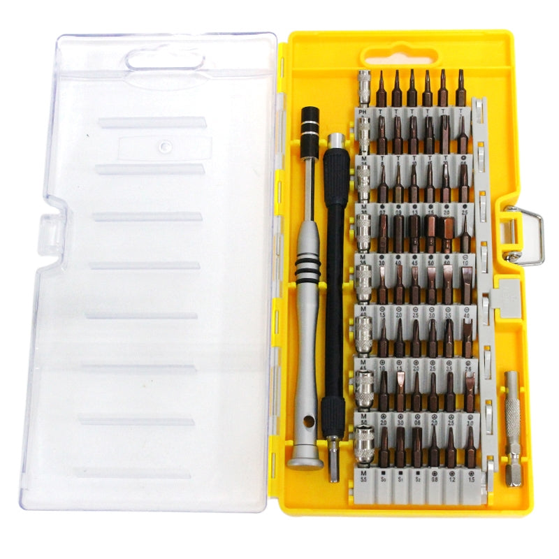 60 in 1 S2 Tool Steel Precision Screwdriver Nutdriver Bit Repair Tools Kit Yellow