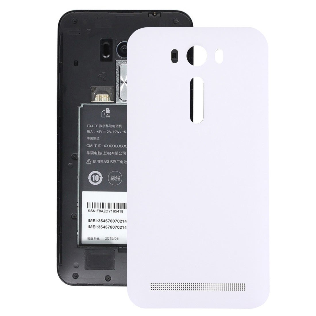 Back Battery Cover for 5 inch Asus Zenfone 2 Laser / ZE500KL White