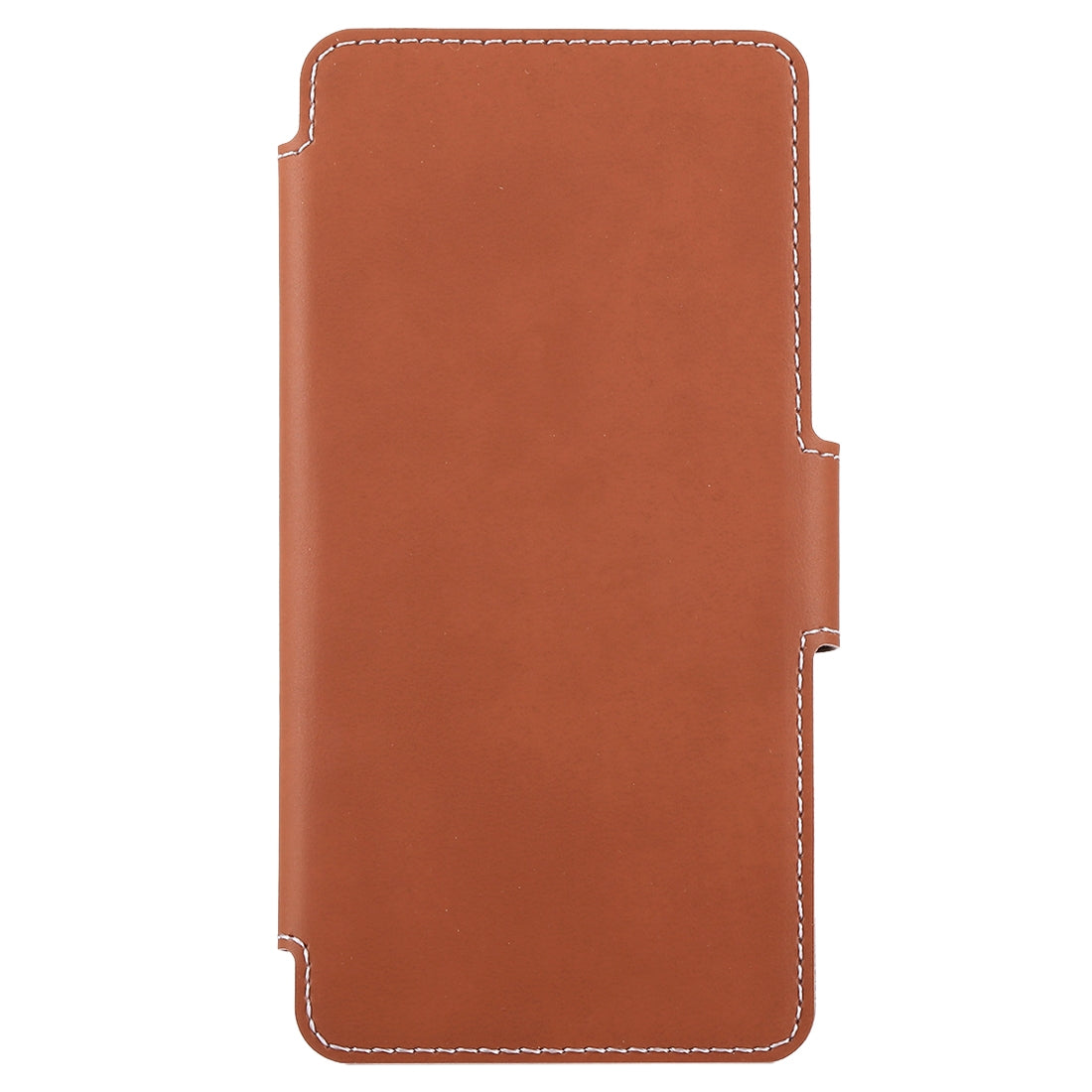 For MicroLumia 650 Horizontal Flip Leather Case with Card Slot + Back Cover with NFC Sticker Brown
