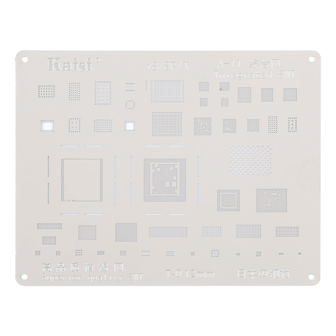A-11 IC Chip BGA Reballing Stencil Kits Set Tin Plate For iPhone X / 8 / 8 Plus