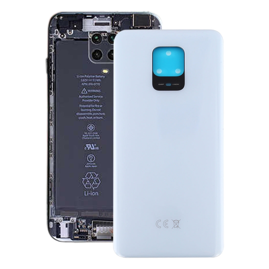 Battery Back Cover for Xiaomi Redmi Note 9S / Redmi Note 9 Pro India / Redmi Note 9 Pro Max / Note 10 Lite White