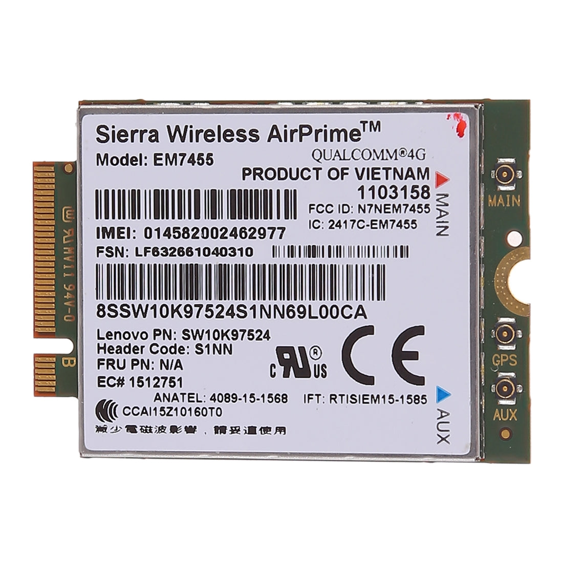 EM7455 Sierra Wireless FDD/TDD LTE Cat6 4G Module, 4G CARD for Lenovo lap ThinkPad P50 P50S P40 Yoga L460 T460 T460P T460S