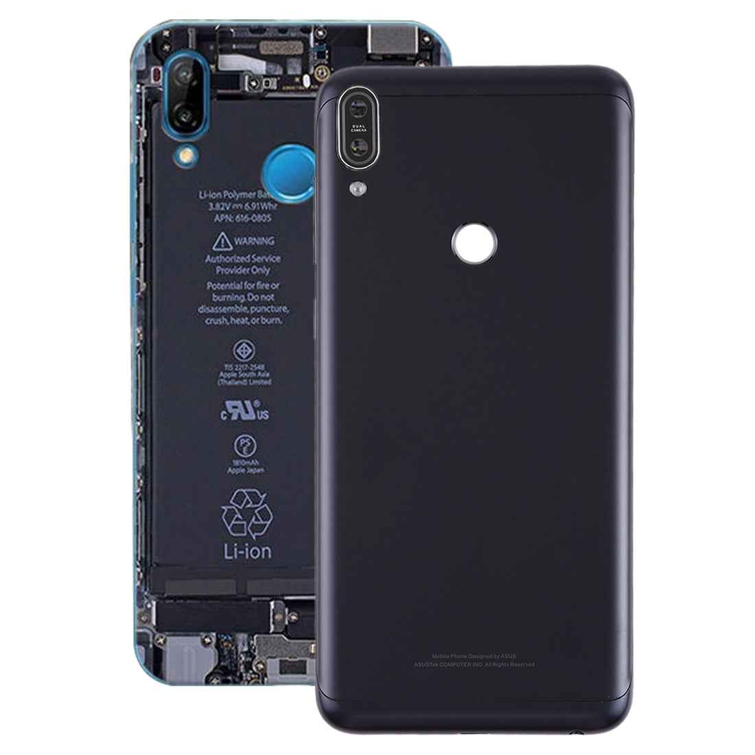 Back Cover with Camera Lens & Side Keys for Asus Zenfone Max Pro  M1 / ZB601KL Black