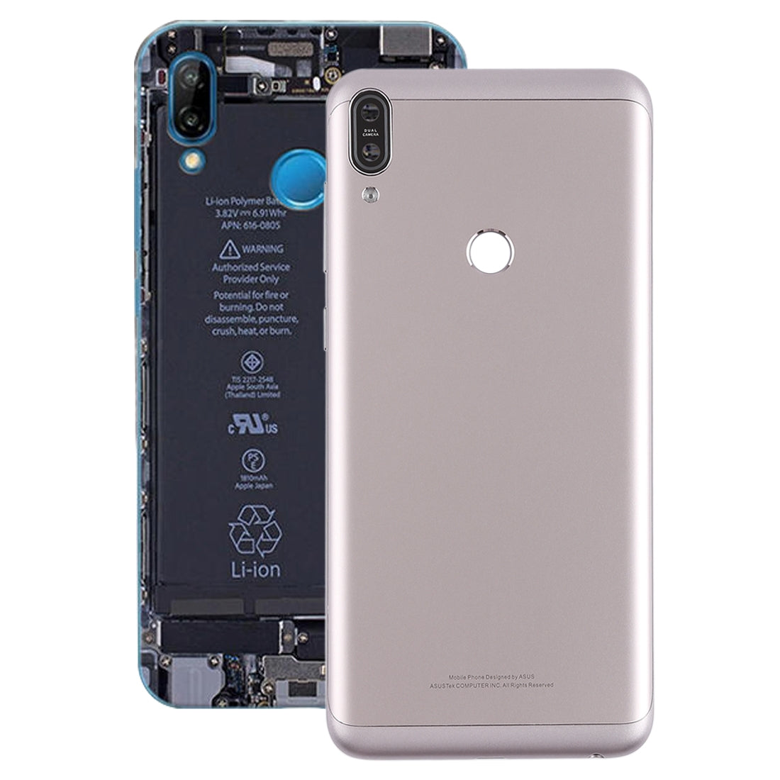 Back Cover with Camera Lens & Side Keys for Asus Zenfone Max Pro  M1 / ZB601KL Silver