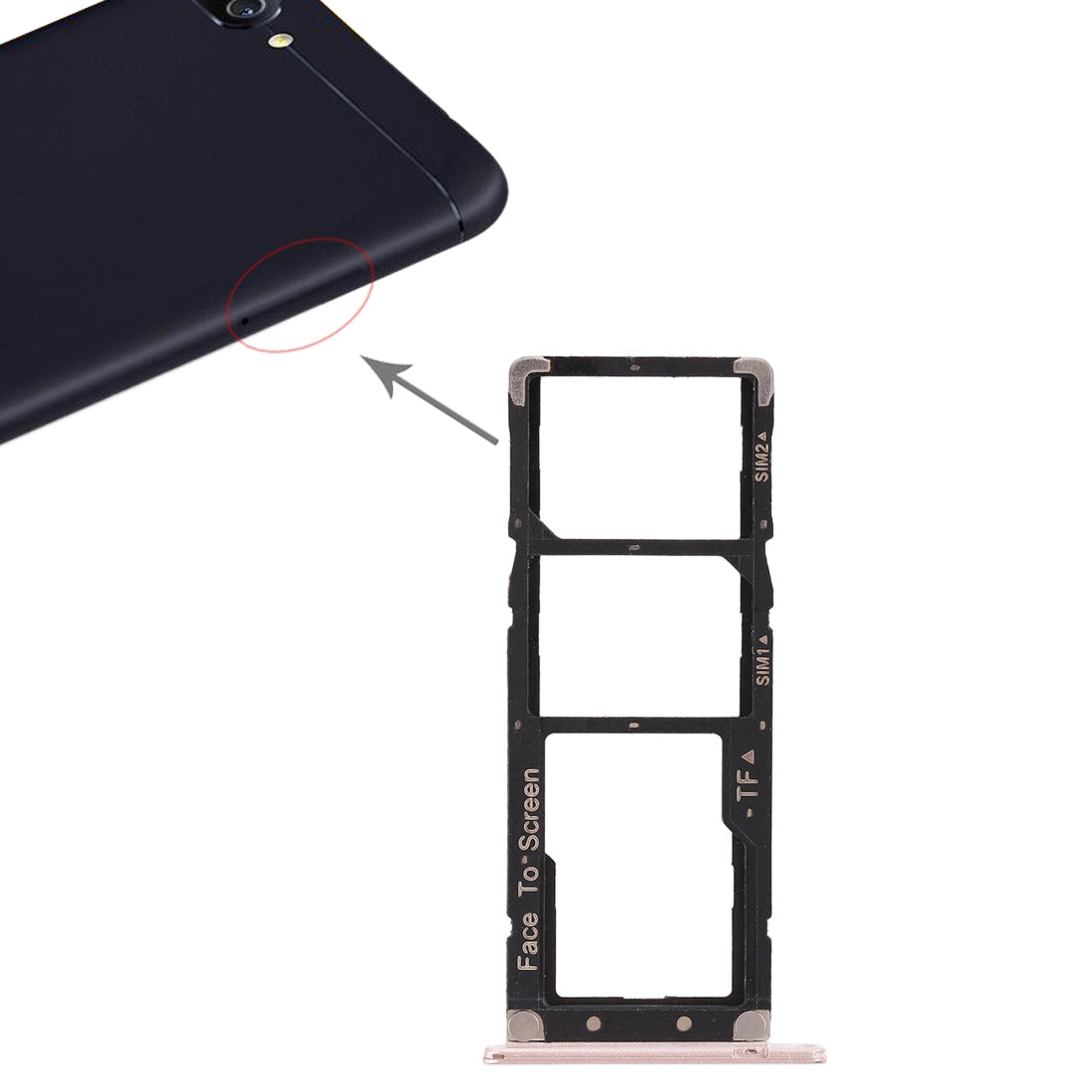 2 SIM Card Tray + Micro SD Card Tray for Asus ZenFone 4 Max ZC520KL Gold