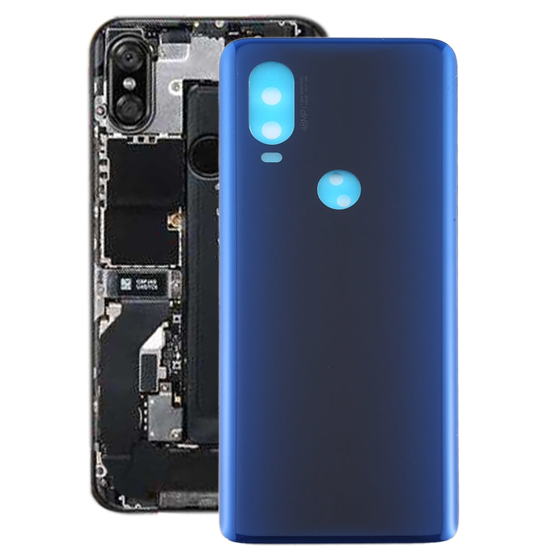 Battery Back Cover for Motorola Moto One Vision Blue