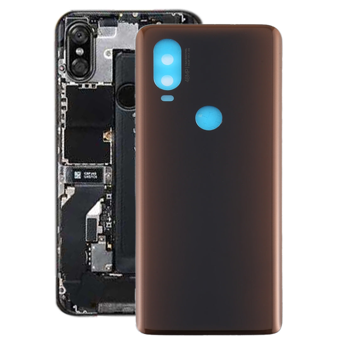 Battery Back Cover for Motorola Moto One Vision Brown
