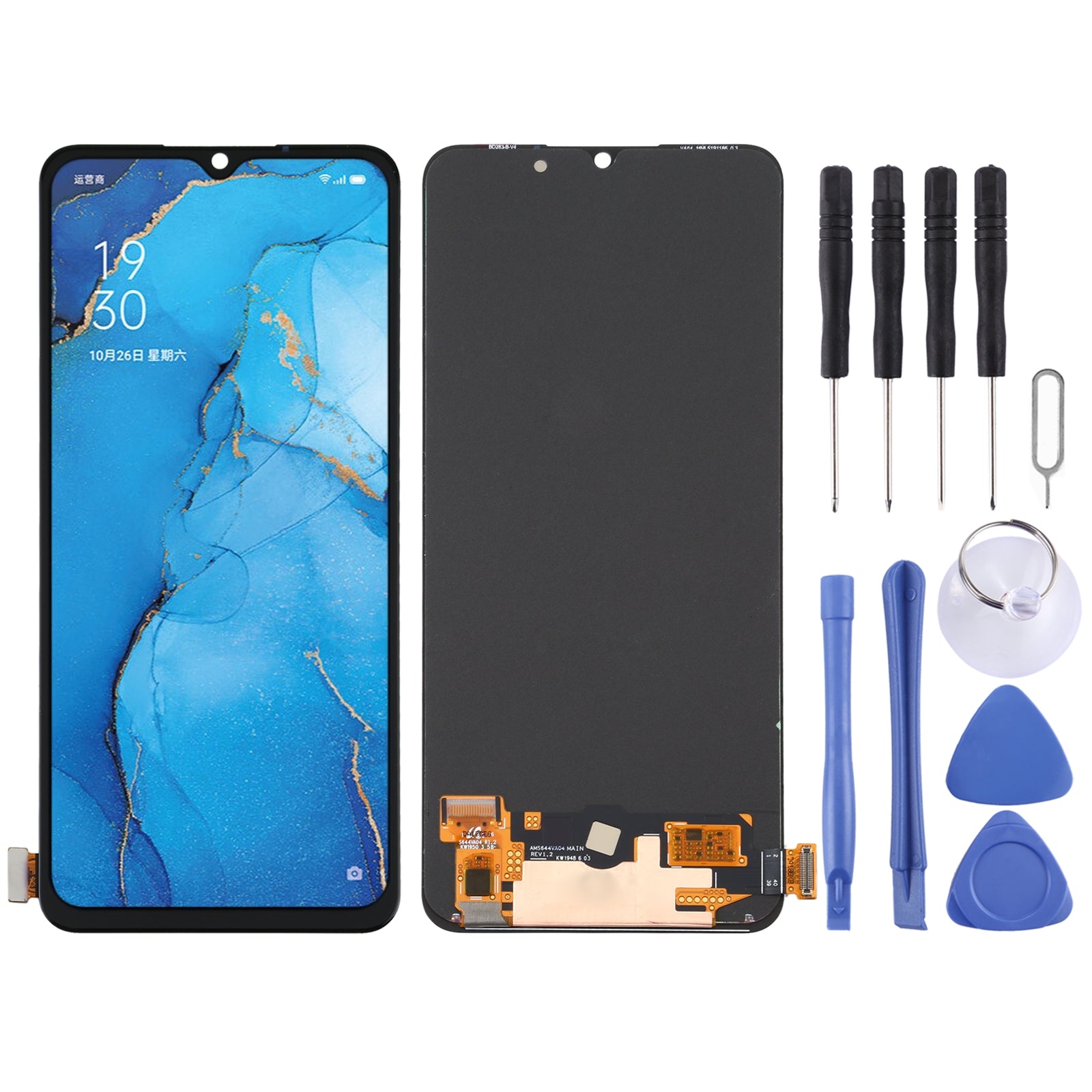 AMOLED Material LCD Screen and Digitizer Full Assembly for OPPO Reno3 CPH2043 / A91/ PCPM00 / CPH2001 / CPH2021 / F15 / CPH2001 / Find X2 Lite / CPH2005 / K7 5G / F17 CPH2095 