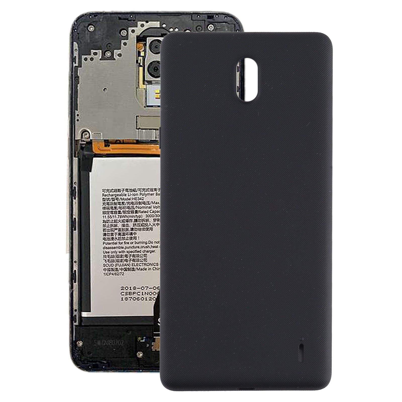 Battery Back Cover for Nokia 1 Plus / 1.1 Plus / TA-1130 / TA-1111 / TA-1123 / TA-1127 / TA-1131 Black