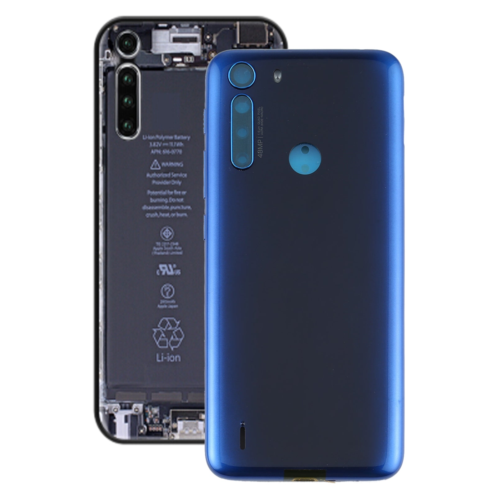 Battery Back Cover for Motorola One Fusion/XT2073-2 Blue