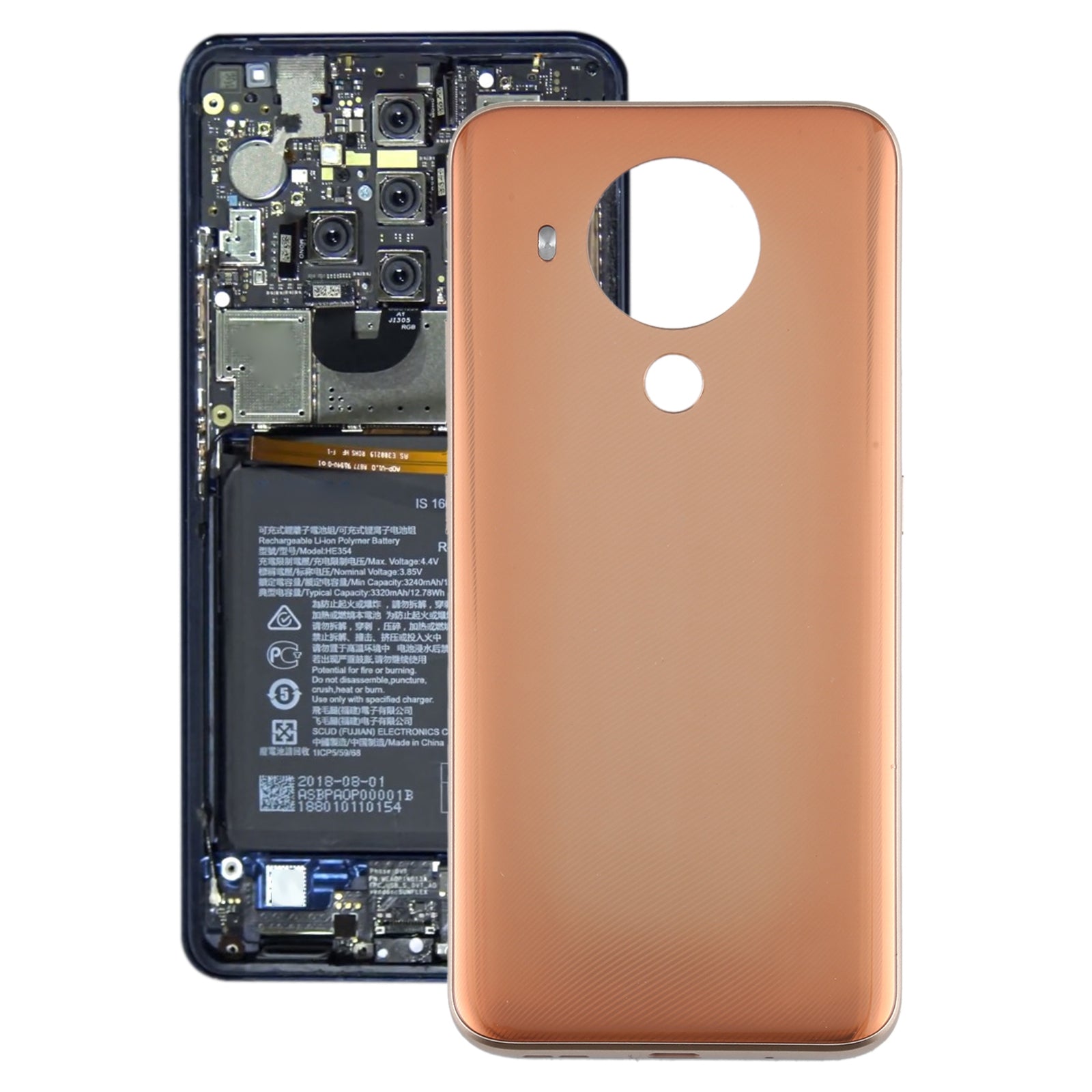Battery Back Cover for Nokia 5.4 TA-1333 TA-1340 Gold