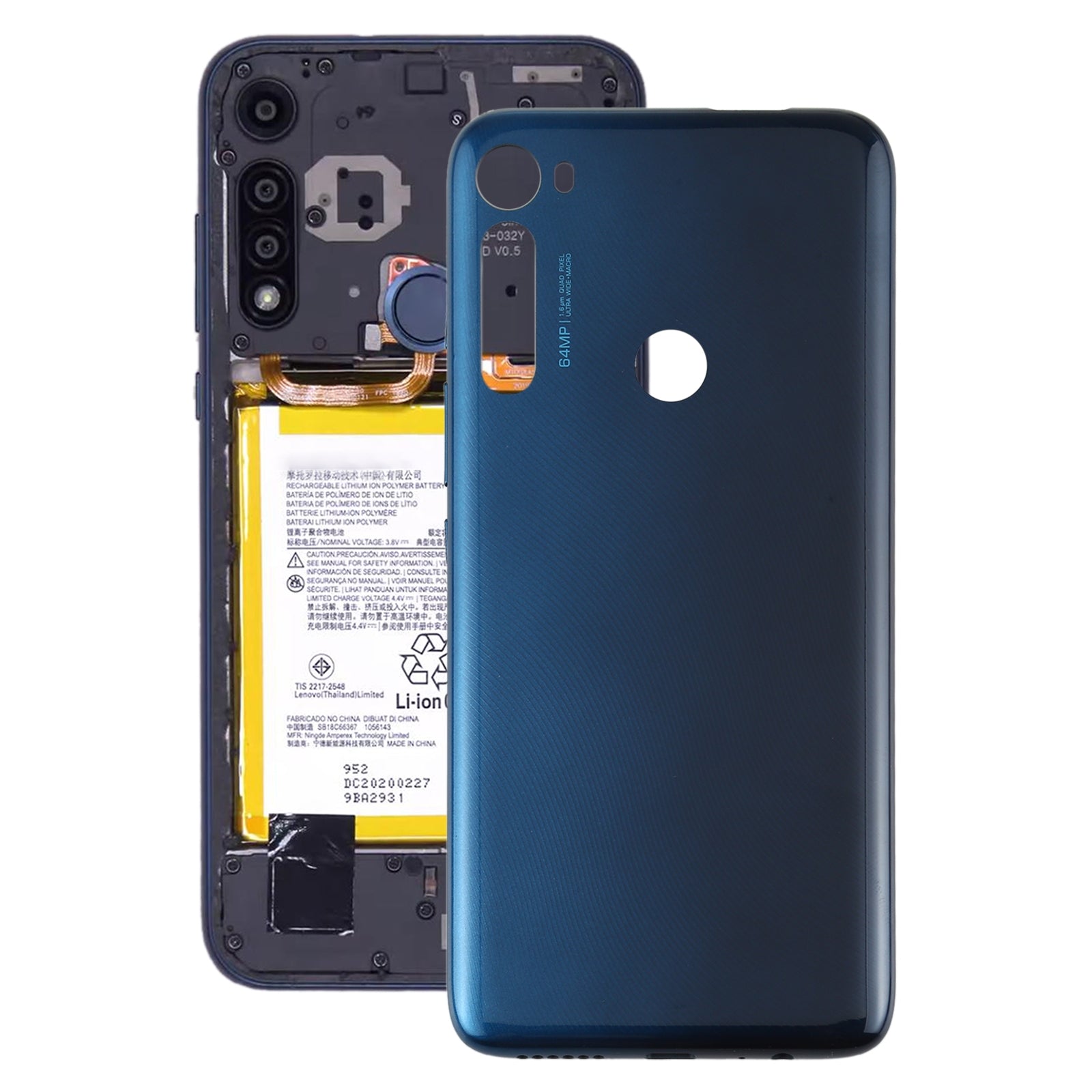 Battery Back Cover for Motorola Moto One Fusion Plus PAKF0002IN  Blue
