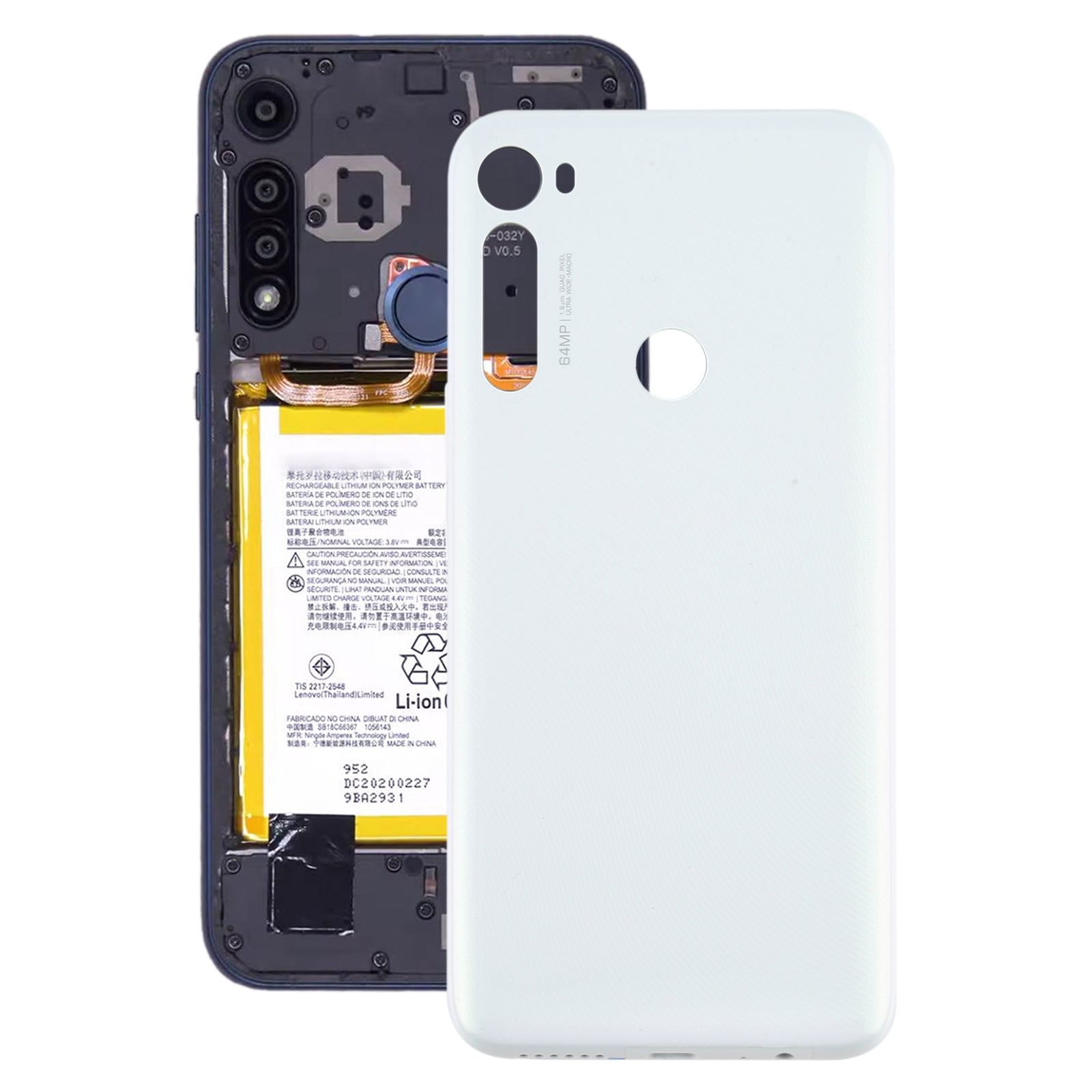 Battery Back Cover for Motorola Moto One Fusion Plus PAKF0002IN  White