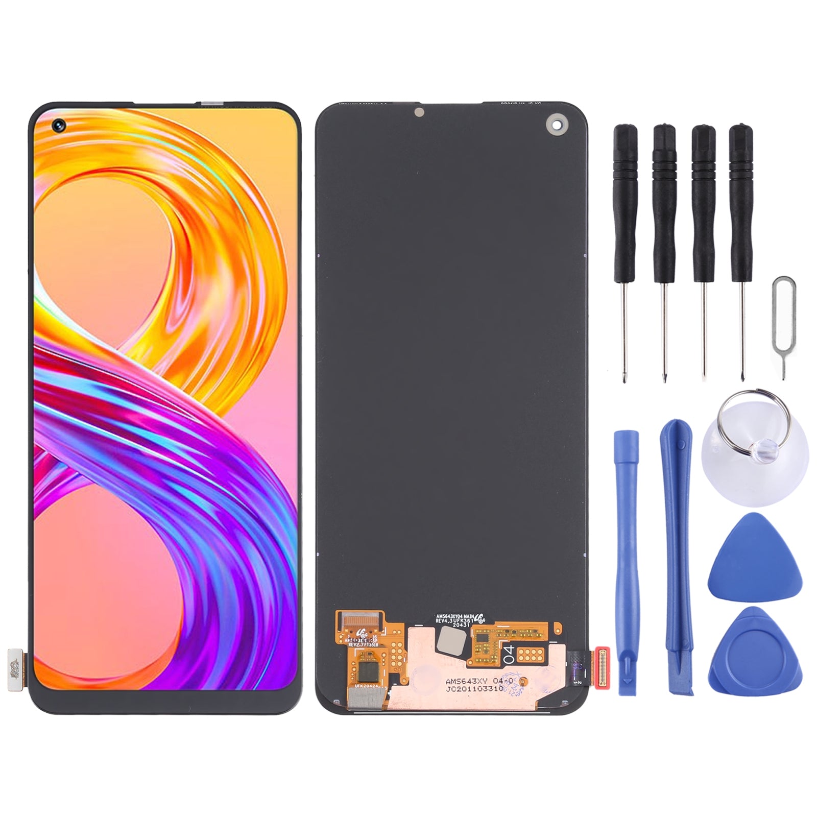 AMOLED Material LCD Screen and Digitizer Full Assembly for OPPO Realme 8 Pro