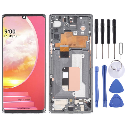 For LG Velvet 5G KR Version LCD Screen Digitizer Full Assembly with Frame  Silver