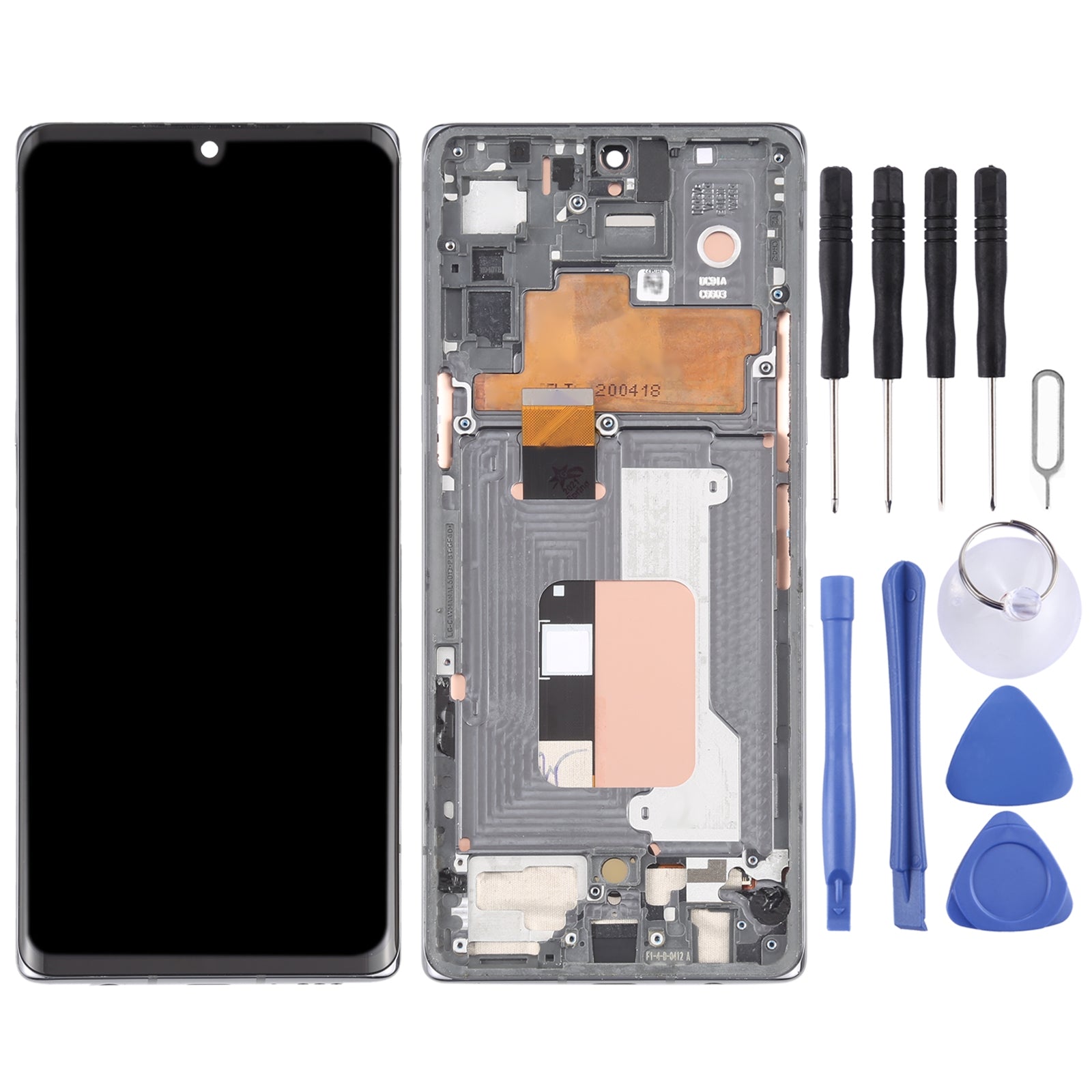 For LG Velvet 5G KR Version LCD Screen Digitizer Full Assembly with Frame  Silver