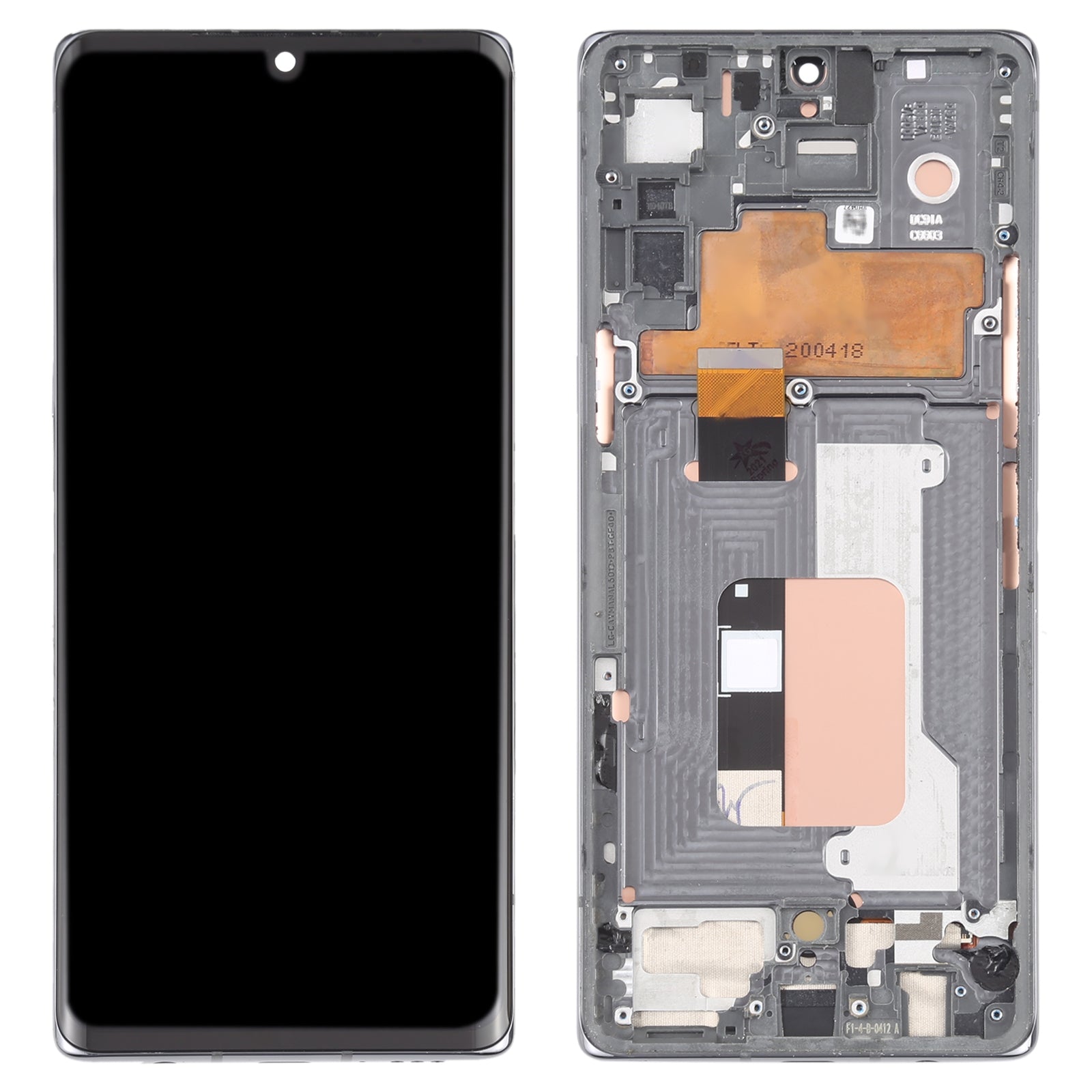 For LG Velvet 5G KR Version LCD Screen Digitizer Full Assembly with Frame  Silver