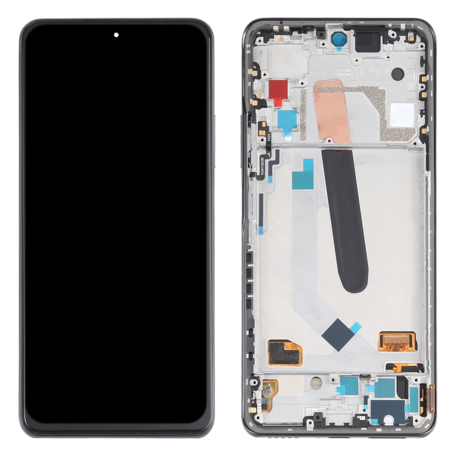 AMOLED Material LCD Screen and Digitizer Full Assembly With Frame for Xiaomi Redmi K40 / Redmi K40 Pro / Redmi K40 Pro+ / Mi 11i / Poco F3 / M2012K11AC M2012K11C M2012K11AG M2012K11G Black