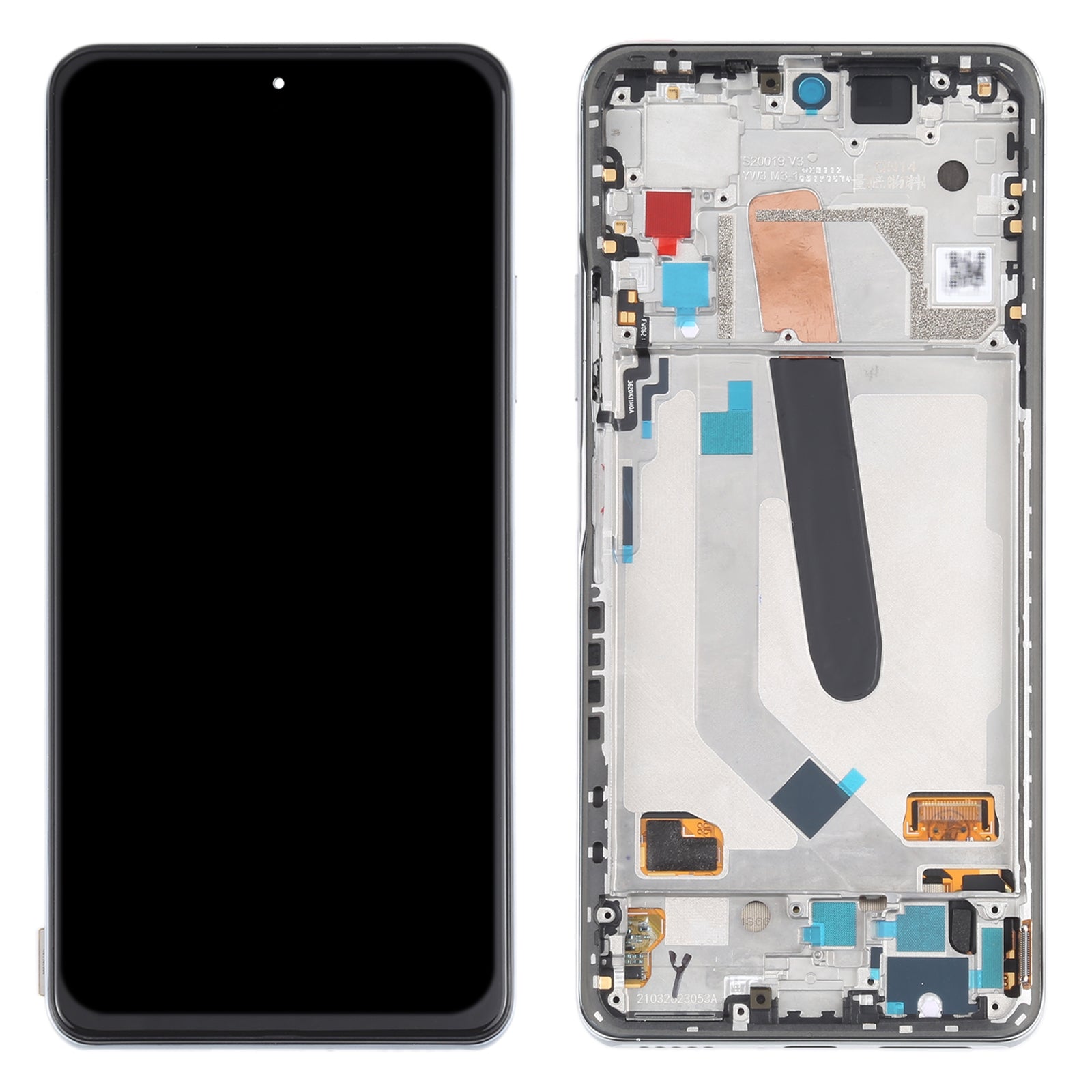 AMOLED Material LCD Screen and Digitizer Full Assembly With Frame for Xiaomi Redmi K40 / Redmi K40 Pro / Redmi K40 Pro+ / Mi 11i / Poco F3 / M2012K11AC M2012K11C M2012K11AG M2012K11G Silver
