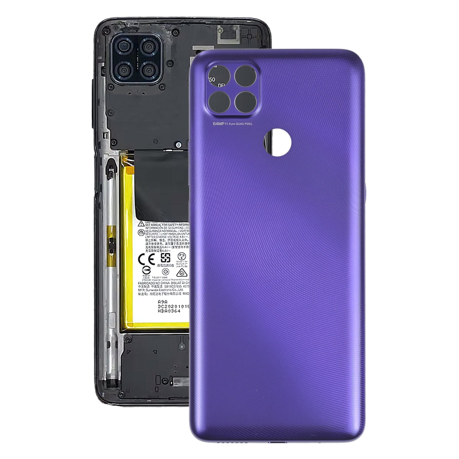 Battery Back Cover for Motorola Moto G9 Power XT2091-3 XT2091-4  Purple